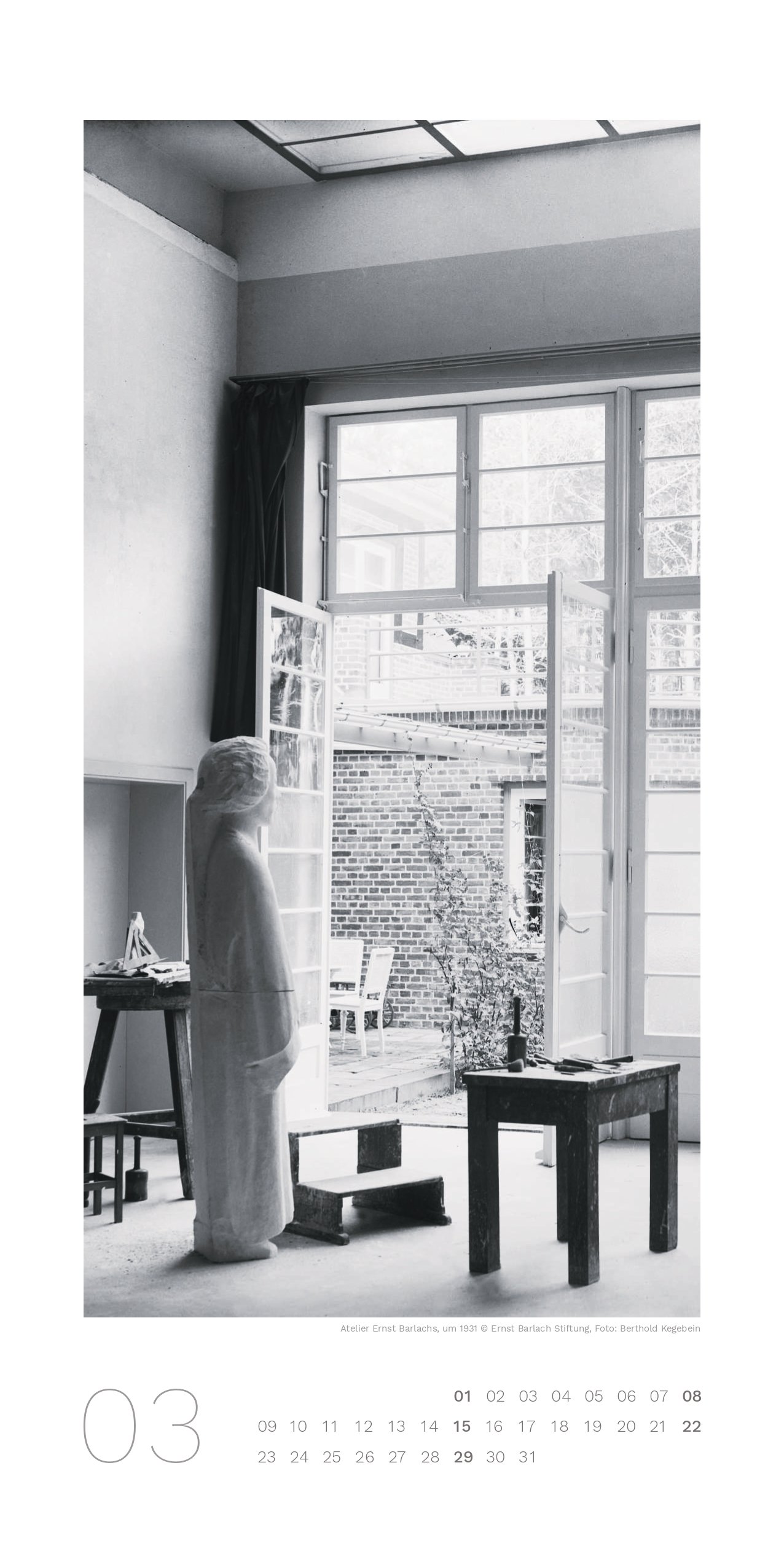 Ernst Barlach Museen Güstrow Kalender 2026 März 